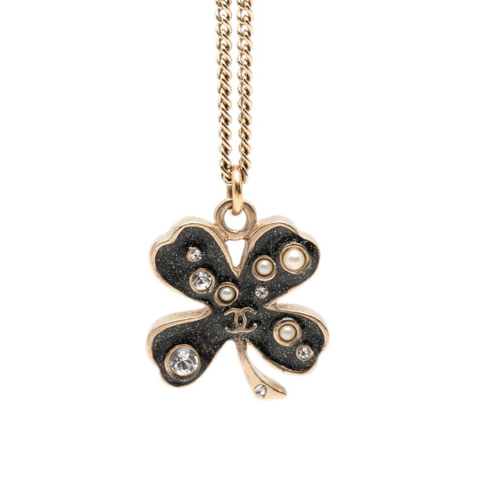 CHANEL Black Pearl Love Necklace
